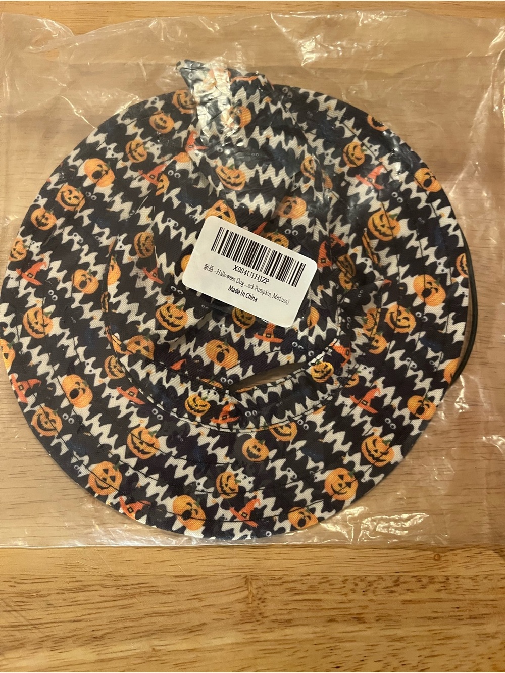 Dog Halloween Pumpkin Witch Medium Hat - Black & Orange